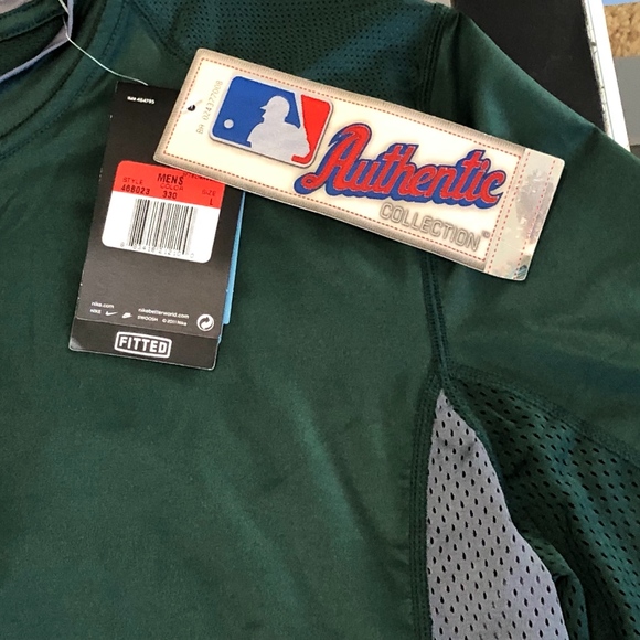 RARE 2009 NIKE DRI-FIT PRO COMBAT OAKLAND ATHLETICS A'S PERFORMANCE FITTED SHIRT - Picture 3 of 7